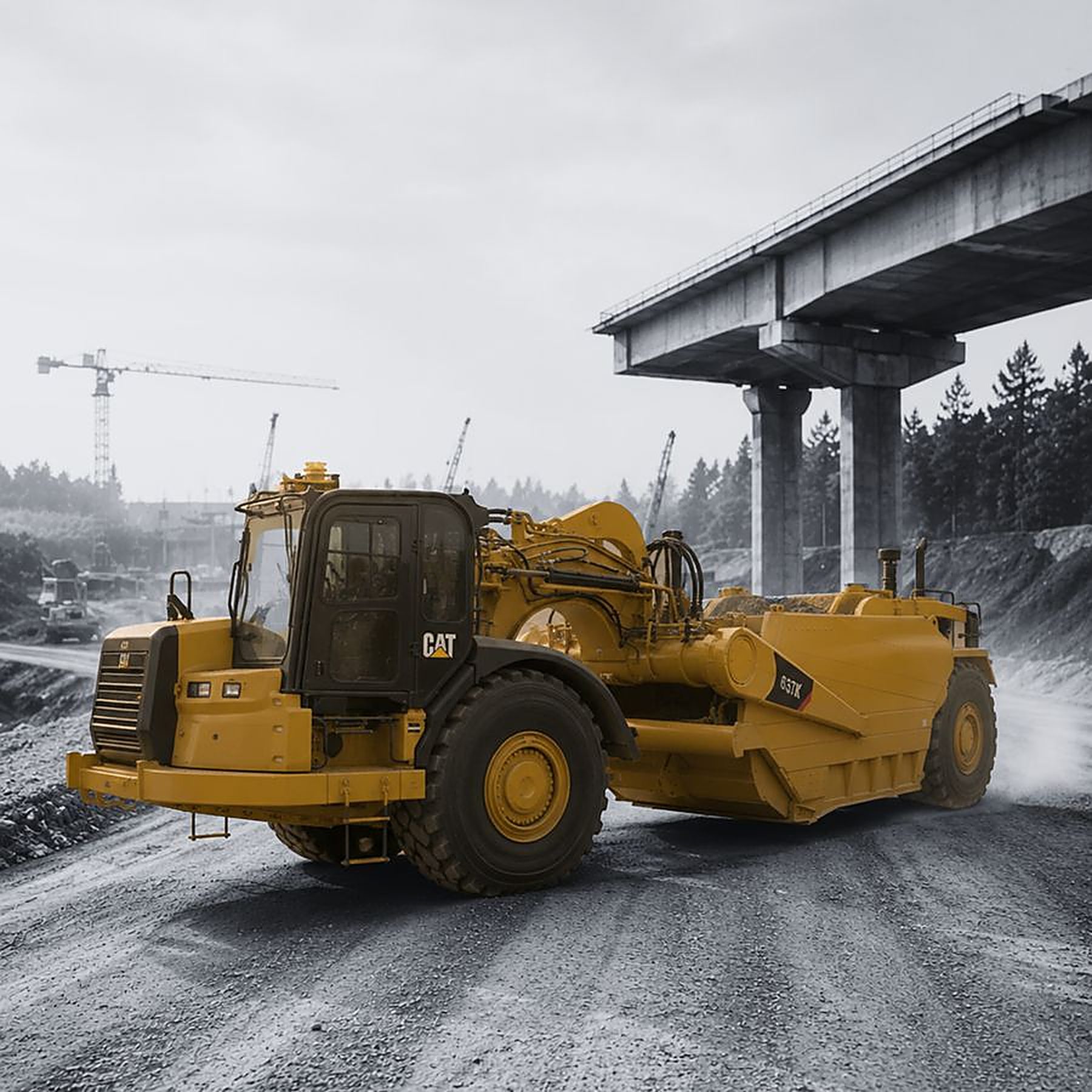 Road roller compactor on a civil construction site