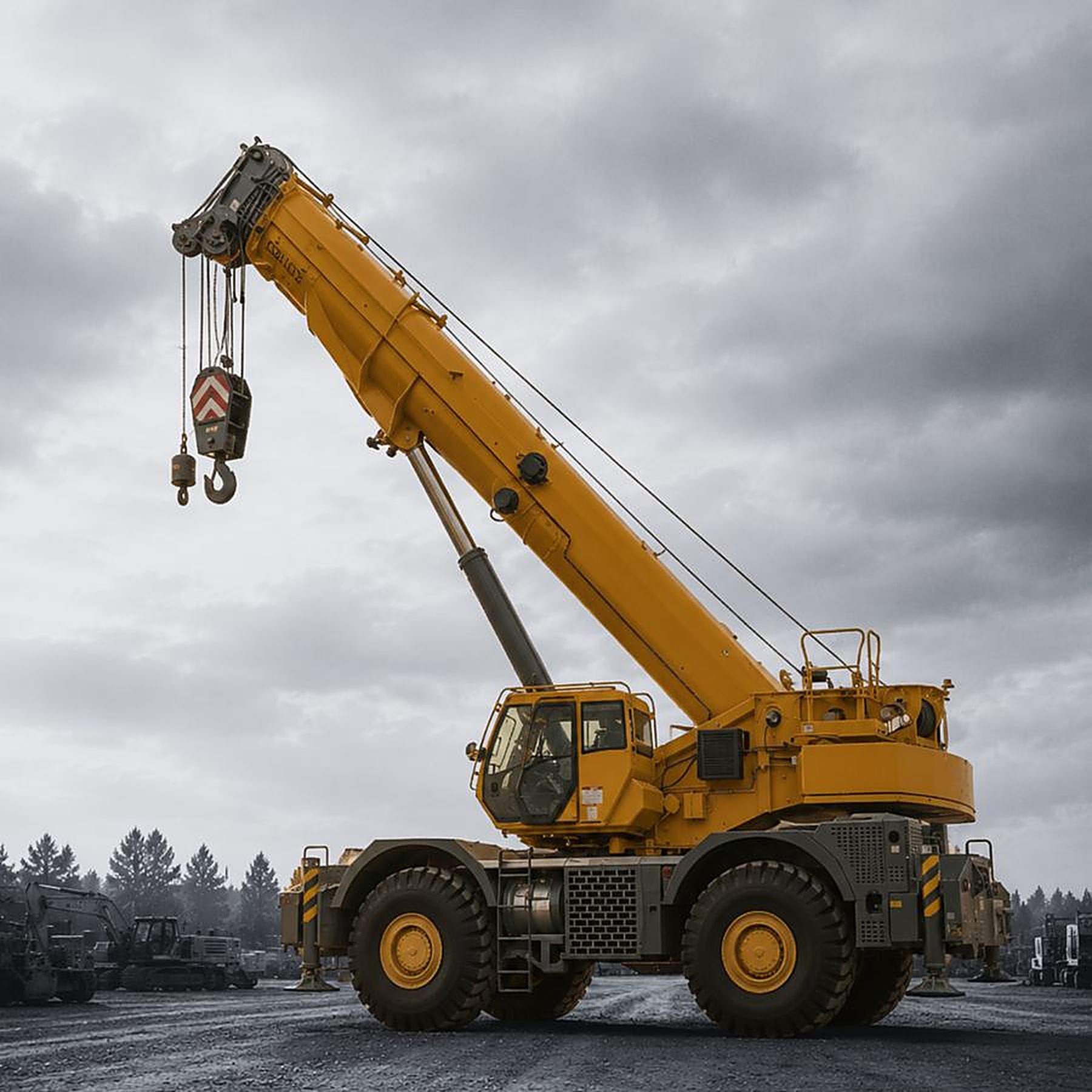 Forklift moving stock at an industrial yard